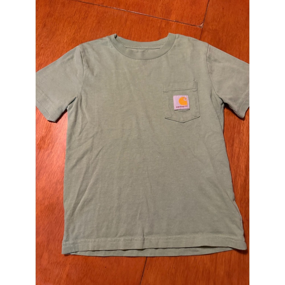 Kids Under Armour Henley and Carhartt Pocket T-Shirt Bundle Size 5 Green Black - Picture 5 of 9